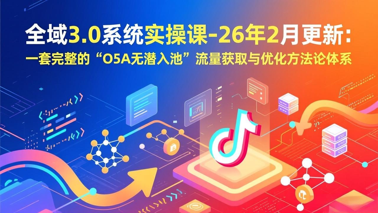 全域3.0系统实操课-26年2月更新：一套完整的“O5A无潜入池”流量获取与优化方法论体系-泡泡网赚
