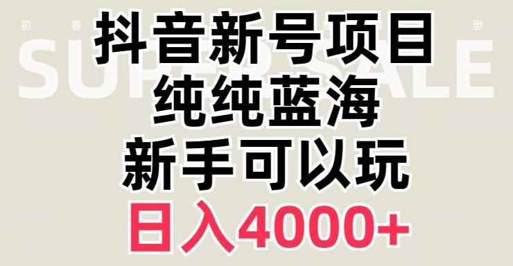 抖音蓝海赛道，必须是新账号，日入4000+【揭秘】-泡泡网赚