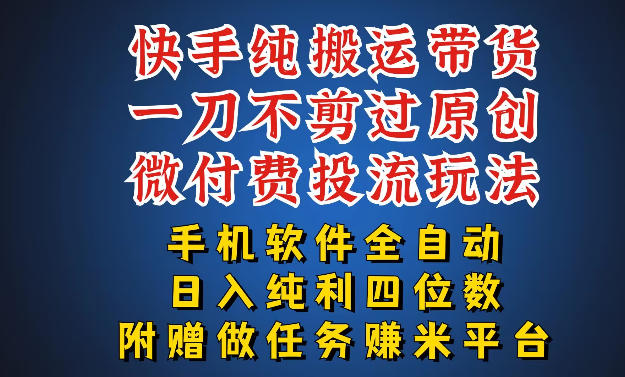 最新黑科技快手搬运带货方法，手机就能操作，轻松带你日入四位数【揭秘】-泡泡网赚
