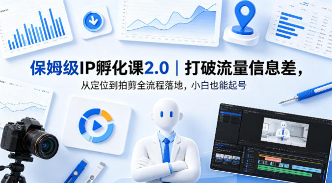 保姆级IP孵化课2.0｜打破流量信息差，从定位到拍剪全流程落地，小白也能起号-泡泡网赚