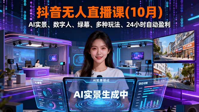 抖音无人直播课(10月-泡泡网赚