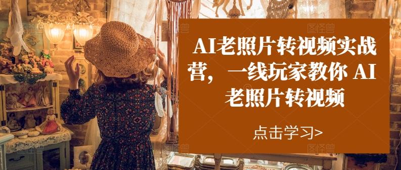 AI老照片转视频实战营，一线玩家教你AI老照片转视频-泡泡网赚