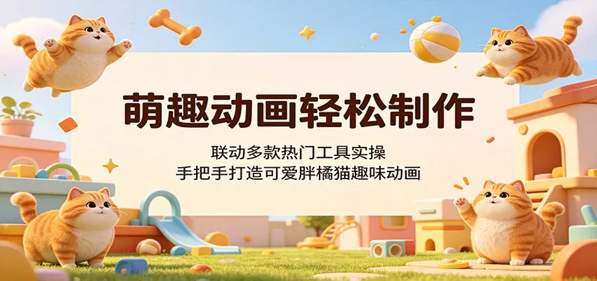萌趣动画轻松制作，联动多款热门工具实操，手把手打造可爱胖橘猫趣味动画-泡泡网赚