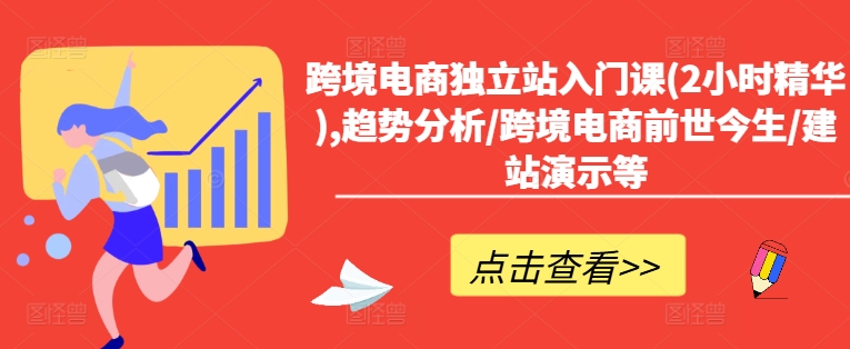 跨境电商独立站入门课(2小时精华),趋势分析/跨境电商前世今生/建站演示等-泡泡网赚