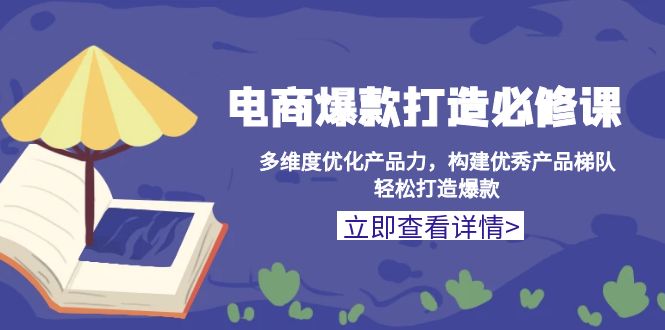 电商爆款打造必修课：多维度优化产品力，构建优秀产品梯队，轻松打造爆款-泡泡网赚