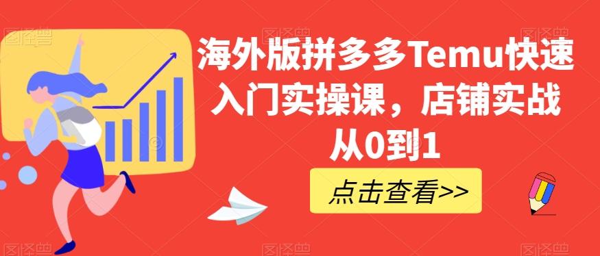 海外版拼多多Temu快速入门实操课，店铺实战从0到1-泡泡网赚