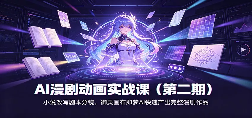 AI漫剧动画实战课(第二期)：小说改写剧本分镜，御灵画布即梦AI快速产出完整漫剧作品-泡泡网赚