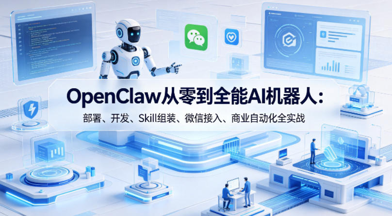 OpenClaw从零到全能AI机器人：部署、开发、Skill组装、微信接入、商业自动化全实战-泡泡网赚