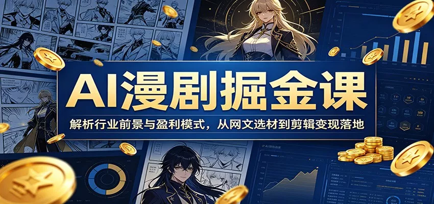 AI漫剧掘金课：解析行业前景与盈利模式，从网文选材到剪辑变现落地-泡泡网赚