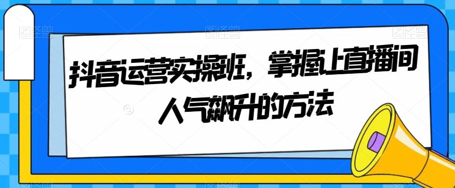 抖音运营实操班，掌握让直播间人气飙升的方法-泡泡网赚