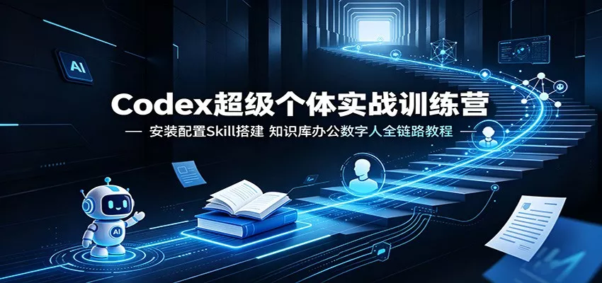 Codex超级个体实战训练营：安装配置Skill搭建，知识库办公数字人全链路教程-泡泡网赚