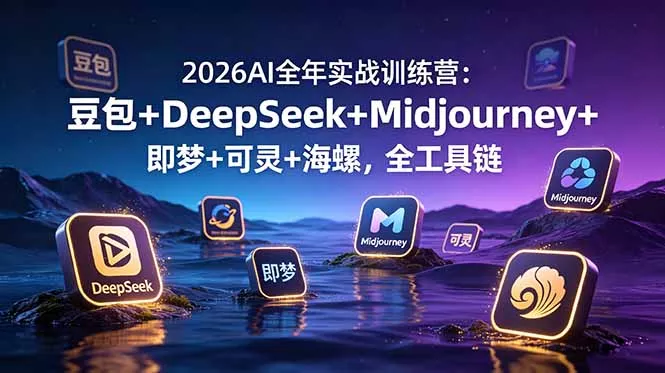 2026AI全年实战训练营：豆包+DeepSeek+Midjourney+即梦+可灵+海螺，全工具链-泡泡网赚
