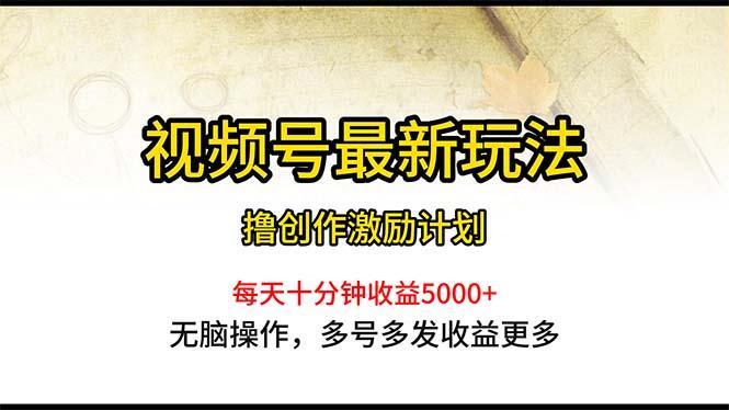 视频号最新玩法，每日一小时月入5000+-泡泡网赚