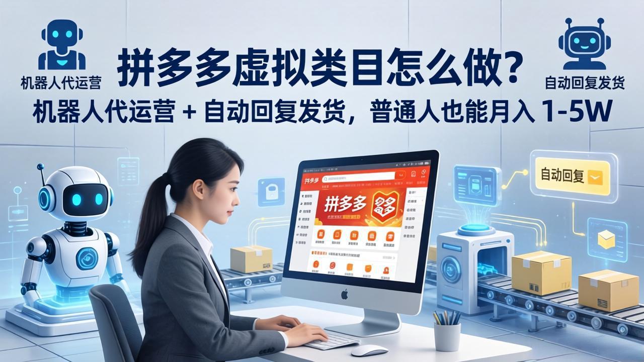 拼多多虚拟类目怎么做？机器人代运营 + 自动回复发货，普通人也能月入 1-5W-泡泡网赚