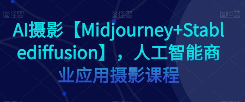 AI摄影【Midjourney+Stablediffusion】，人工智能商业应用摄影课程-泡泡网赚