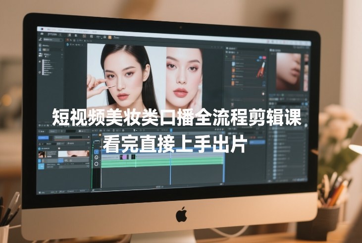 短视频美妆类口播全流程剪辑课，看完直接上手出片-泡泡网赚