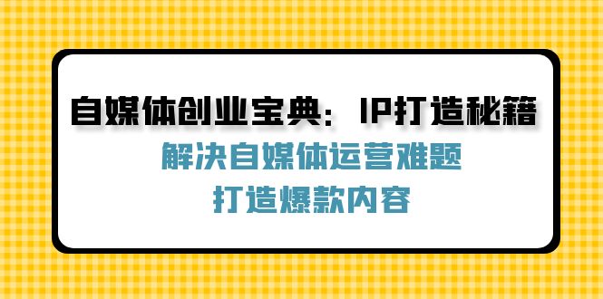 自媒体创业宝典：IP打造秘籍：解决自媒体运营难题，打造爆款内容-泡泡网赚