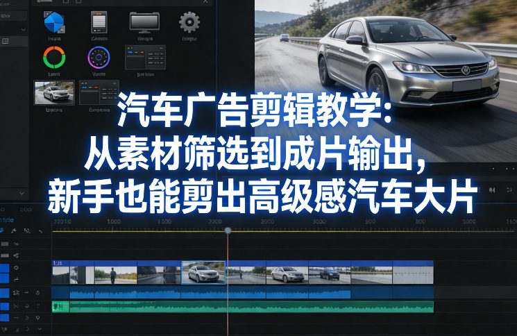 汽车广告剪辑教学：从素材筛选到成片输出，新手也能剪出高级感汽车大片-泡泡网赚