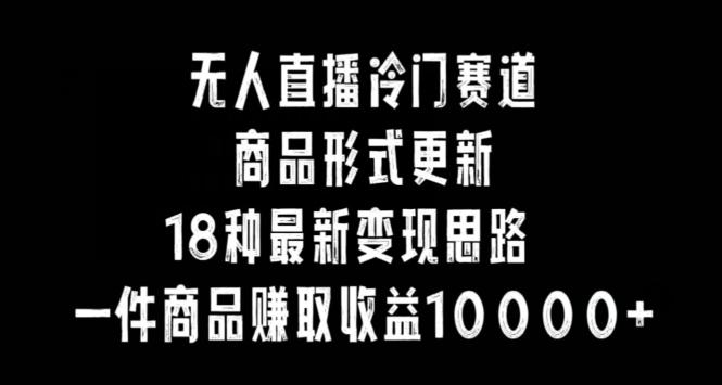 无人直播冷门赛道，商品形式更新，18种变现思路，一件商品赚取收益10000+【揭秘】-泡泡网赚