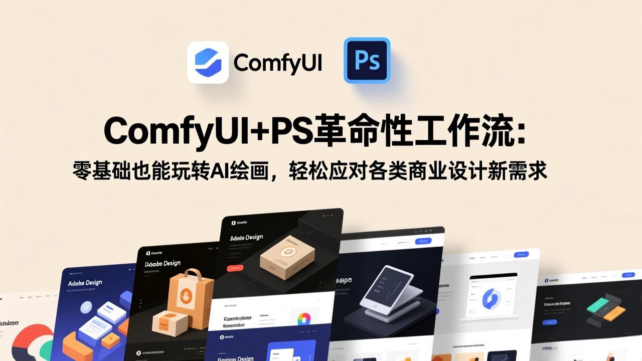 ComfyUI+PS革命性工作流：零基础也能玩转AI绘画，轻松应对各类商业设计新需求-泡泡网赚