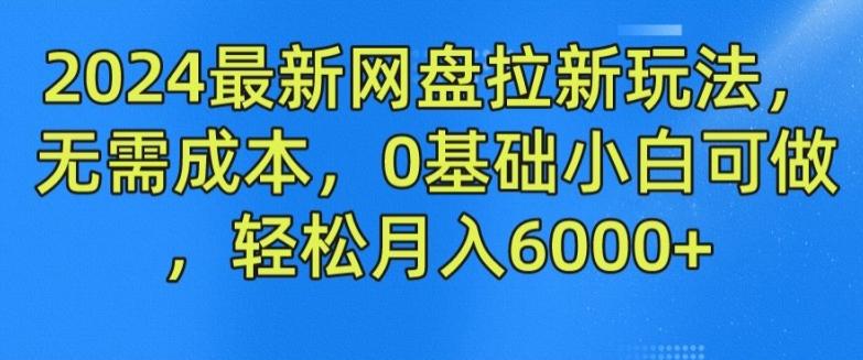 2024最新网盘拉新玩法，无需成本，0基础小白可做，轻松月入6000+【揭秘】-泡泡网赚