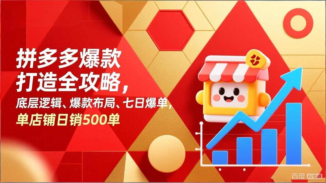 拼多多爆款打造全攻略，底层逻辑、爆款布局、七日爆单，单店铺日销500单-泡泡网赚
