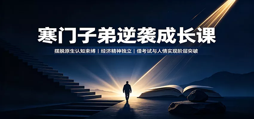 寒门子弟逆袭成长课：摆脱原生认知束缚，经济精神独立，借考试与人情实现阶层突破-泡泡网赚