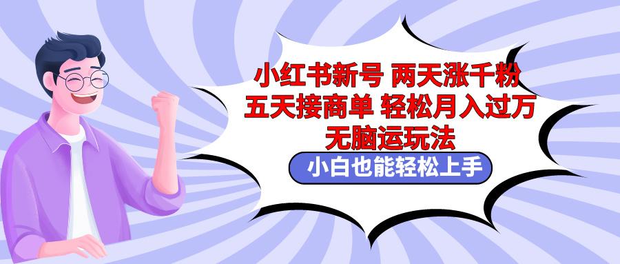 小红书新号两天涨千粉五天接商单轻松月入过万 无脑搬运玩法 小白也能轻…-泡泡网赚