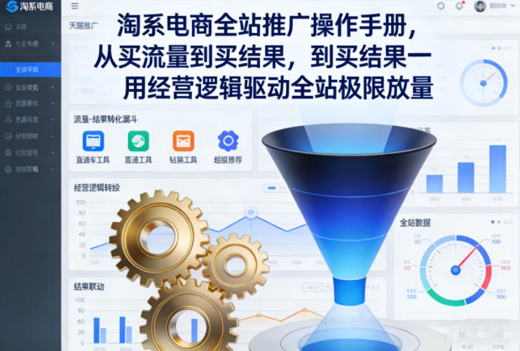 淘系电商全站推广操作手册，从买流量到买结果一用经营逻辑驱动全站极限放量-泡泡网赚