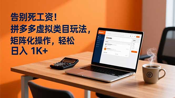 告别死工资！拼多多虚拟类目玩法，矩阵化操作，轻松日入 1K+-泡泡网赚