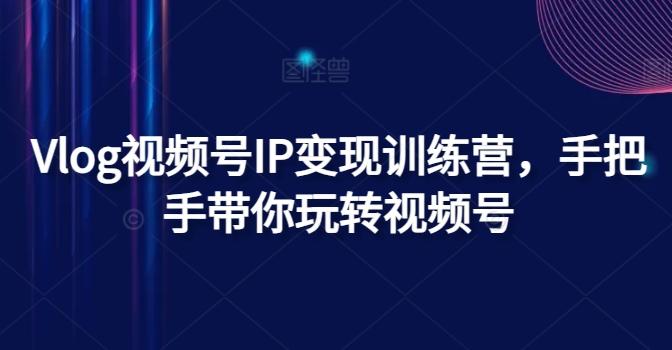 Vlog视频号IP变现训练营，手把手带你玩转视频号-泡泡网赚