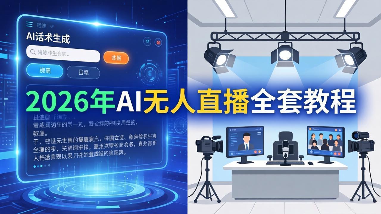 2026年AI无人直播全套教程：OBS安装+软件配置+直播间搭建+话术生成+一键开播实操-泡泡网赚