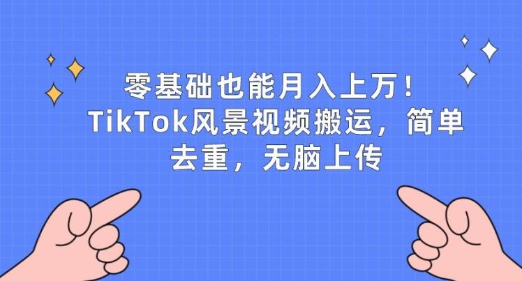 零基础也能月入上w，TikTok风景视频搬运，简单去重，无脑上传【揭秘】-泡泡网赚