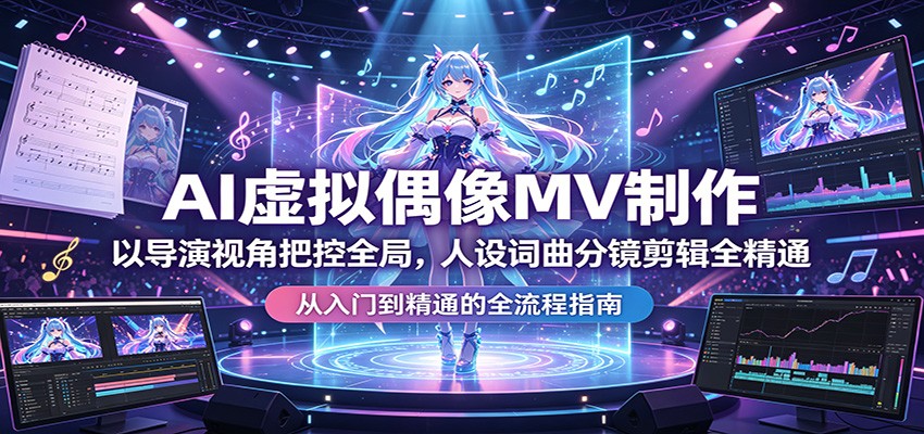 AI虚拟偶像MV制作：以导演视角把控全局，人设词曲分镜剪辑全精通-泡泡网赚
