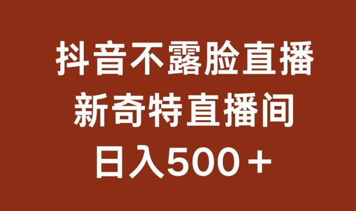 不露脸挂机直播，新奇特直播间，日入500+【揭秘】-泡泡网赚