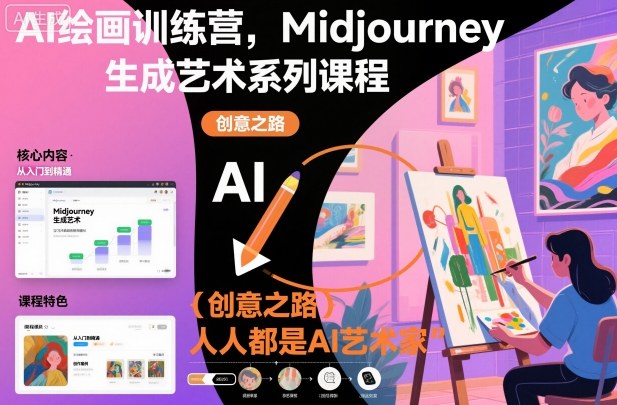 AI绘画训练营，Midjourney生成艺术系列课程，人人都是AI艺术家-泡泡网赚