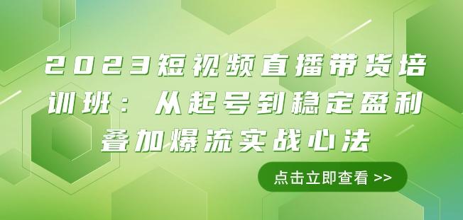 2023短视频直播带货培训班：从起号到稳定盈利叠加爆流实战心法（11节课）-泡泡网赚
