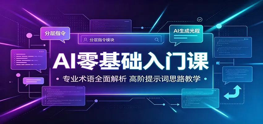 AI零基础入门课：专业术语全面解析，高阶提示词思路教学-泡泡网赚