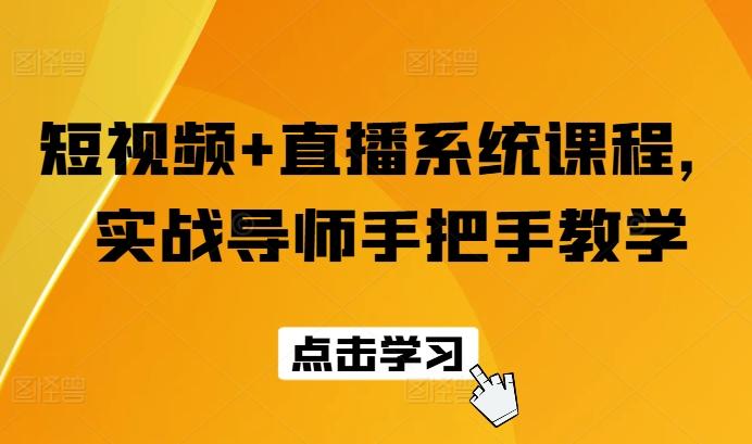 短视频+直播系统课程，实战导师手把手教学-泡泡网赚