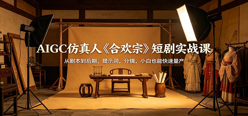 AIGC仿真人《合欢宗》短剧实战课：从剧本到后期，提示词，分镜，小白也能快速量产-泡泡网赚