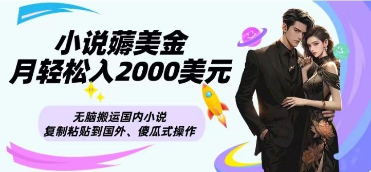 小说薅美金月轻松入2000美元项目、无脑搬运国内小说复制粘贴到国外、傻瓜式操作-泡泡网赚