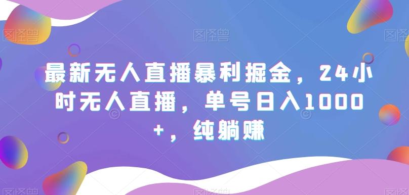 最新无人直播暴利掘金，24小时无人直播，单号日入1000+，纯躺赚-泡泡网赚