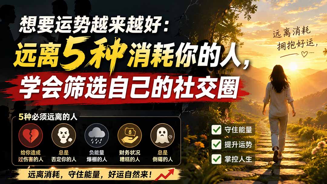 付费文章：想要运势越来越好：远离5种消耗你的人，学会筛选自己的社交圈-泡泡网赚