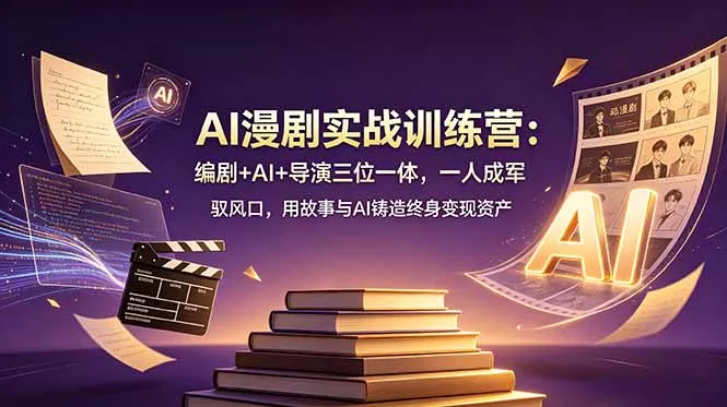 AI漫剧实战训练营：编剧+AI+导演三位一体，一人成军 驭风口，用故事与AI铸造终身变现资产-泡泡网赚