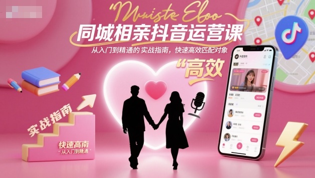 同城相亲抖音运营课，从入门到精通的实战指南，快速高效匹配对象-泡泡网赚