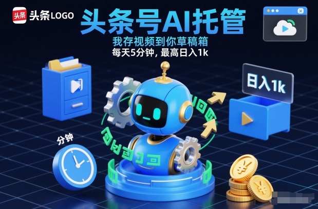 头条号AI托管，我存视频到你草稿箱，每天5分钟，最高日入1k【揭秘】-泡泡网赚