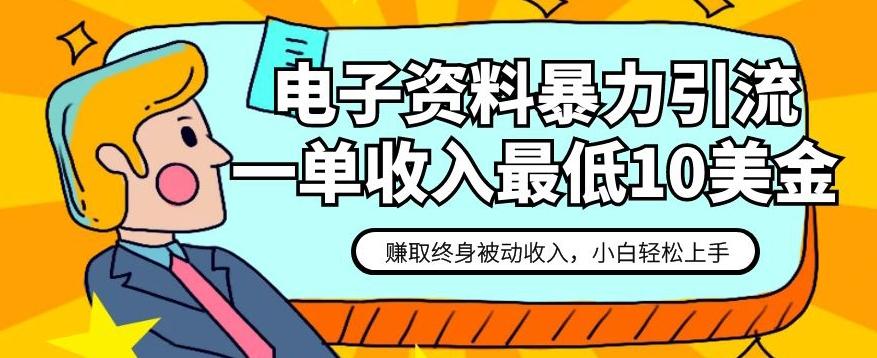 电子资料暴力引流，一单最低10美金，赚取终身被动收入，保姆级教程【揭秘】-泡泡网赚