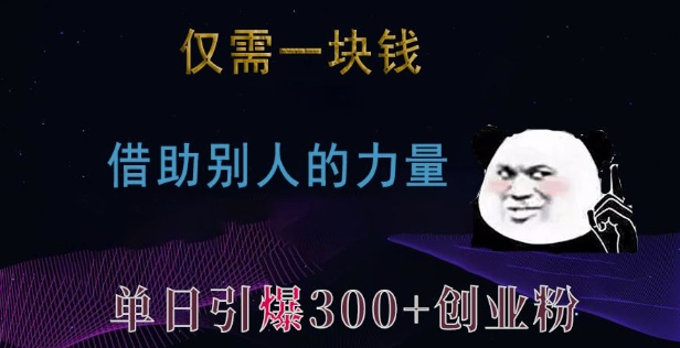 仅需一块钱，借助别人的力量，单日引爆300+创业粉、兼职粉【揭秘】-泡泡网赚