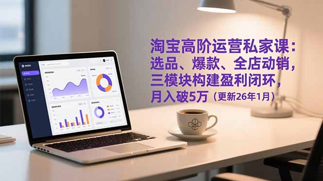 淘宝高阶运营私家课：选品、爆款、全店动销，三模块构建盈利闭环，月入破5万(更新26年1月-泡泡网赚