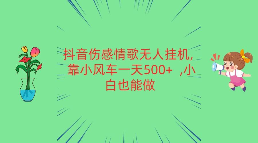 抖音伤感情歌无人挂机 靠小风车一天500+ 小白也能做-泡泡网赚